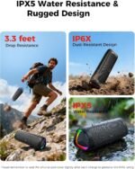 Bluetooth Speaker, 20W HD Sound, Portable Wireless, IPX5 Waterproof, Up to 24H Playtime, TWS Pairing, for Home/Party/Outdoor/Camping/Beach Essentials, Electronic Gadgets, Birthday Gift (Black) - Image 5