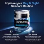 Anti-Aging Face Moisturizer with Retinol, Collagen & Hyaluronic Acid - Moisturizer Face Cream for Women & Men - Visibly Firming & Hydrating Neck Cream - Day & Night Skin Care - 1.7 fl oz - Image 5