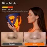 INIA GLOW 4D Wireless Red Light Therapy Mask for Face, Dual NIR, 320 LEDs | 4D Contour-Fit, Under-Eye Cooling, 4 Modes, Cordless & Rechargeable, Home & Travel Use, Skincare Gift for Women Wife Mom - Image 7