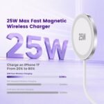MagSafe 25W Wireless Charger for Apple Magnetic Fast Charging Pad | Compatible for iPhone 17 17e 16 16e 15 14 13 12 Pro Max - AirPods-Slim Portable for Travel Bedside Office - 2 Pack, White - Image 3