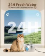 Cat Water Fountain Stainless Steel: 74oz/2.2L Cat Fountain for Drinking - Pet Water Fountain for Cats Inside - Quiet Cats Water Bowl Dispenser - Kitty Drinking Fountains - for Pets& Small Animals - Image 4