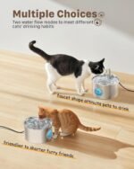 Cat Water Fountain Stainless Steel: 74oz/2.2L Cat Fountain for Drinking - Pet Water Fountain for Cats Inside - Quiet Cats Water Bowl Dispenser - Kitty Drinking Fountains - for Pets& Small Animals - Image 7