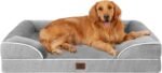 EHEYCIGA Orthopedic Extra Large Dog Bed, Waterproof Washable XL Pet Bed 44" | Non-Slip Bottom and Egg-Crate Polyurethane Foam Big Dog Couch Bed with Washable Removable Cover, Grey - Image 2