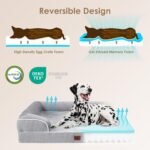 EHEYCIGA Orthopedic Extra Large Dog Bed, Waterproof Washable XL Pet Bed 44" | Non-Slip Bottom and Egg-Crate Polyurethane Foam Big Dog Couch Bed with Washable Removable Cover, Grey - Image 5