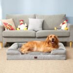EHEYCIGA Orthopedic Extra Large Dog Bed, Waterproof Washable XL Pet Bed 44" | Non-Slip Bottom and Egg-Crate Polyurethane Foam Big Dog Couch Bed with Washable Removable Cover, Grey - Image 9