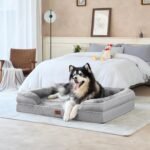 EHEYCIGA Orthopedic Extra Large Dog Bed, Waterproof Washable XL Pet Bed 44" | Non-Slip Bottom and Egg-Crate Polyurethane Foam Big Dog Couch Bed with Washable Removable Cover, Grey - Image 10