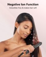 Annlary Hair Straightener 1 Inch Flat Iron and Curler 2 in 1 Titanium Ceramic Ionic Dual Voltage Straightener with Heat-Resistant Silicone, for Less Frizz, Shinier & Smoother - Image 3