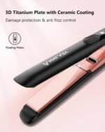 Annlary Hair Straightener 1 Inch Flat Iron and Curler 2 in 1 Titanium Ceramic Ionic Dual Voltage Straightener with Heat-Resistant Silicone, for Less Frizz, Shinier & Smoother - Image 5
