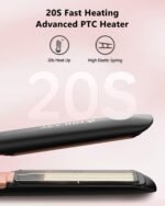 Annlary Hair Straightener 1 Inch Flat Iron and Curler 2 in 1 Titanium Ceramic Ionic Dual Voltage Straightener with Heat-Resistant Silicone, for Less Frizz, Shinier & Smoother - Image 6