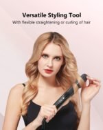 Annlary Hair Straightener 1 Inch Flat Iron and Curler 2 in 1 Titanium Ceramic Ionic Dual Voltage Straightener with Heat-Resistant Silicone, for Less Frizz, Shinier & Smoother - Image 8