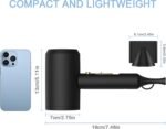 slopehill Professional Ionic Hair Dryer, Powerful 1800W Fast Drying Low Noise Blow Dryer with 2 Concentrator Nozzle 1 Diffuser Attachments for Home Salon Travel (Black) - Image 6