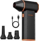 WOLFBOX MegaFlow 50 Compressed Air Duster, 110,000 RPM, 3-Gear Adjustable | Electric, Mini Blower, Fast Charging, Computer, Keyboard, House, Outdoor, Car, 0.45 lb Lightweight, 4 Nozzles - Image 2