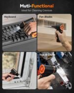 WOLFBOX MegaFlow 50 Compressed Air Duster, 110,000 RPM, 3-Gear Adjustable | Electric, Mini Blower, Fast Charging, Computer, Keyboard, House, Outdoor, Car, 0.45 lb Lightweight, 4 Nozzles - Image 5