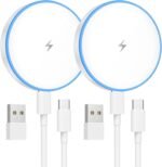 MagSafe Charger 2 Pack Magnetic Wireless Charger Fast Charging Pad | Two USB-C cables and two USB-A adapters, compatible with iPhone 17/16/15/14/13/12 Series and AirPods 4/3/2/Pro - Image 2