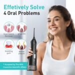COSLUS ADA Accepted C20 Water Dental Flosser Teeth Pick, 300ML Larger Tank | Portable Rechargeable Oral Irrigator for Orthodontic & Sensitive Gums, Cordless for Travel, Family, Professional Set, Black - Image 8
