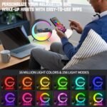 Smart LED Table Lamp,4-in-1 Wireless Charger with Speaker,Night Light, Alarm Clock, and Bluetooth Speaker with App Control for Bedroom and Home Decor (White, Large) - Image 4