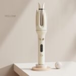 Automatic Curling Iron,Hair Curler Automatic Rotating Wand,Anti-Scald,Four Speed Temperature Adjustment,Diameter 28mm,Anti-Tangle Rotating Curling Wand,Easy to Use Hair Curler,Yellow - Image 6