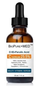 BioPureMED 25% Vitamin CE+Ferulic Acid Serum for Face: Anti Wrinkle Serum Retinol 22, Hyaluronic Acid Best Organic Korean Skin Care Vitamin C Serum/Face Moisturizer - Image 2