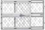 MYPET North States Paws Portable Pet Gate: 26-40" Wide. Pressure Mount. No Tools Needed. Made in USA. Dog Gate 23" Tall, Expandable, Durable Dog Gates for Doorways, Light Gray - Image 2