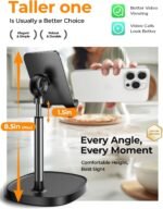 LISEN Cell Phone Stand Phone Holder for Desk, Gaming for Nintendo Switch | Office Desk Accessories for Women, iPhone Stand, Gadgets for Men Gifts, Office Decor, OtterBox Case, Switch, iPad, 4-10 in - Image 4