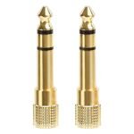 Amazon Basics Gold-Plated 6.35mm 1/4 Male to 3.5mm 1/8 Female Stereo Jack Adapter for Headphones, 2-Pack - Image 2