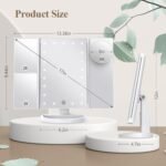 HUONUL Makeup Mirror, Vanity Mirror with Lights, 2X/3X/10X Magnification, Touch Control, Trifold, Dual Power Supply, Birthday Gifts for Women, Wife, Mom, Girls,Dorm Room Essentials - Image 8