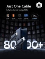 LISEN USB C to USB C Cable, 240W Fast Charging Type C Charger Cord (6.6FT) | 2-Pack, Midnight | USBC Cable for iPhone 17/16/15 Pro Max, iPad Pro/Air, MacBook Pro/Air, Samsung Galaxy S26 Ultra, Laptop - Image 5