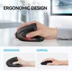 TECKNET Ergonomic Mouse, Wireless Bluetooth Vertical Mouse, 4800 DPI Optical Tracking, 6 Adjustable DPI, Quiet Clicks, 2.4GHz with USB A Receiver, 12 Months Battery, 6 Buttons, Wide Compatibility - Image 7