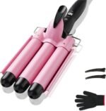 TOP4EVER 3 Barrel Curling Iron, 1-Inch Hair Crimper Tool for Women | Hair waver and hair crimper for women, designed to create beach waves, with two temperature settings for fine or thick hair. - Image 2