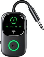 LED Display 2 in 1 Bluetooth 6.0 Transmitter Receiver 3.5mm AUX Jack RCA Wireless Audio Adapter Dongle for Airpods Headphones TV Airplane Flight Car Speaker Home Stereo, Dual Pairing & Handsfree Call - Image 2