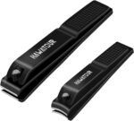HAWATOUR Nail Clippers Set with Visibly Tin Case, Black | Ultra Sharp, Sturdy Fingernail and Toenail Clipper Cutters - Image 2