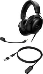 HyperX Cloud III – Wired Gaming Headset, PC, PS5, Xbox Series X|S, Angled 53mm Drivers, Spatial Audio, Memory Foam, Durable Frame, Ultra-Clear 10mm Mic, USB-C, USB-A, 3.5mm – Black - Image 5