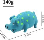 Andiker Dog Squeaky Toy, Dots Latex Dog Chew Toys with a Oinks Sound Squeaker Grunting Pig Dog Toy Durable Self Play 8" Dogs Squeeze Toy for Dental Biting Chasing to Kill Boring Time (Blue) - Image 6