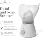 Bella Ciao Face Steamer - Facial Steamer, 11-Piece Home Spa Kit, Nano Ionic Warm Mist, Skin Prep for Serums & Masks, Spa Day Essentials, Facial Kit, Pink White, Corded Electric - Image 3