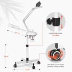 TASALON 2-in-1 Professional Facial Steamer with 5X Magnifying Lamp, Esthetician Steamer on Wheels with Ozone and Hot Mist, Standing Face Steam for Facial Deep Cleaning and Moisturize, SPA & Beauty - Image 6