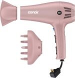 Conair Hair Dryer with Diffuser & Concentrator, 1875W, Matte Light Pink | Blow dryer with ionic tourmaline technology, 3 heat settings, and 2 speed options to efficiently style all hair types - Image 2