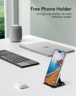 Samsers Foldable Bluetooth Keyboard with Touchpad - Portable Wireless Keyboard with Holder, Rechargeable Full Size Ultra Slim Pocket Folding Keyboards for Android Windows iOS Tablet & Laptop - Black - Image 6