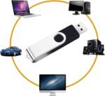 2 Pack 64GB USB Flash Drive USB 2.0 Thumb Drives Jump Drive Fold Storage Memory Stick Swivel Design - Black - Image 3
