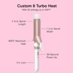 Conair Curling Iron, Double Ceramic, 1 1/2" Barrel, White/Rose Gold | Hair curler and hair waver for medium to long hair with 30 heat settings, built-in heat protection, a cool tip, and auto off - Image 5