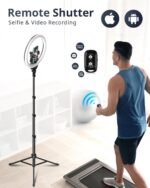 UBeesize 12'' LED Ring Light with 62'' Tripod Stand, Selfie Ring Light for Video Recording, Live Streaming, TikTok & YouTube, Compatible with iPhone & Android (Black) - Image 6