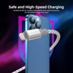 iPhone Charger 3 Pack 10ft MFi Certified Lightning Cable Fast Charging | 3 Pack 10ft MFi Certified Lightning Cable, Nylon Braided Fast Charging Phone Cord for iPhone 14 13 12 11 Pro Max iPad - Image 5