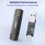 JOIOT 128GB USB C Flash Drive Dual USB 3.0 Flash Drive Type C + USB A Portable Type-C Flash Drive 2-in-1 USB-C Thumb Drive for Smartphone Tablet Computer Mac iPhone 15 Black - Image 6