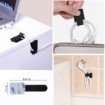 N NOROCME 192 PCS Cable Management Kit 4 Wire Organizer Sleeve,11 Cable Holder,35Cord Clips 10+2 Roll Cable Organizer Straps and 100 Fastening Cable Ties for Computer TV Under Desk, black,clear - Image 7