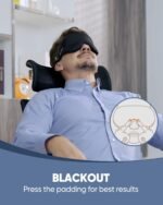 MZOO Luxury Sleep Eye Mask for Side Sleeper Men Women, Zero Eye Pressure 3D Sleeping Mask, Light Blocking Patented Design Night Blindfold, Soft Eye Shade Cover for Travel, Black - Image 5