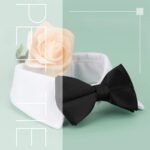 Segarty Dog Tuxedo Collar for Neck Girth 12.6-15.7in, Bow Tie Collar Black Bowtie with Handcrafted Adjustable White Formal Pet Cats Necktie Collars for Medium Large Boy Dog Wedding Grooming Birthday - Image 7