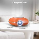 Mini Projector, 1080P Supported Portable Bluetooth projector | Mini & Portable, Built-in Bluetooth/Speaker, Home Theater, Outdoor/Indoor, HDMI/USB Compatible Phone & Laptop(Orange) - Image 9