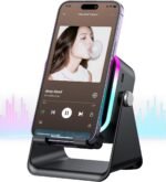 Induction Speaker 5-in-1 Wireless Bluetooth Audio for iPhone Android | No Pairing Needed, Adjustable Stand, RGB Light, Louder Sound, Emergency Phone Charging, Cool Tech Gift for Men, Women & Teens - Image 2