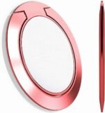 World's Slimmest Phone Ring Holder, Attom Tech Tomorotec Ultra Thin Cell Phone Ring Stand for Magnetic Car Mount Hook Compatible for iPhone Samsung Smartphone Accessories (Pink) - Image 2