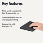 Amazon Basics Multi-Touch Trackpad with Dual Device Control, Wireless Touchpad for Windows PC, Rechargeable, 6.4-inch, Black - Image 3