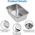 Ohtomber Stainless Steel 1.25 Gallons Large Dog Water Bowl, Metal Pet Dog Water & Food Bowl No Spilling, Outdoor Feeder Dish Plate for Cat, Big, Extra Large Pet - Image 5